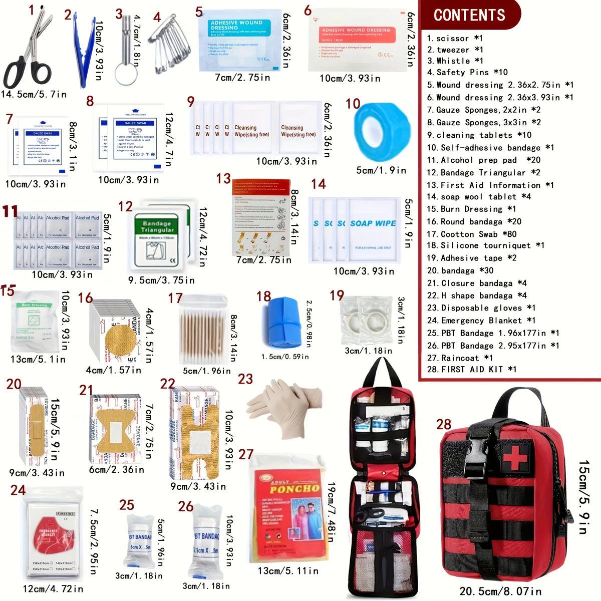 Trousse de premiers secours compacte · 150 pièces