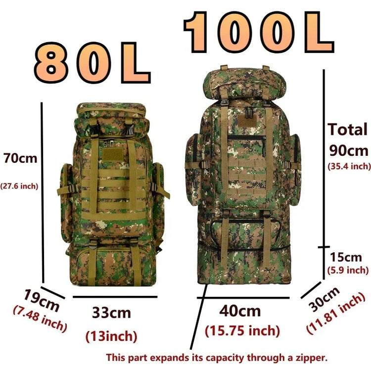 Grand sac à dos de survie 80–100 L