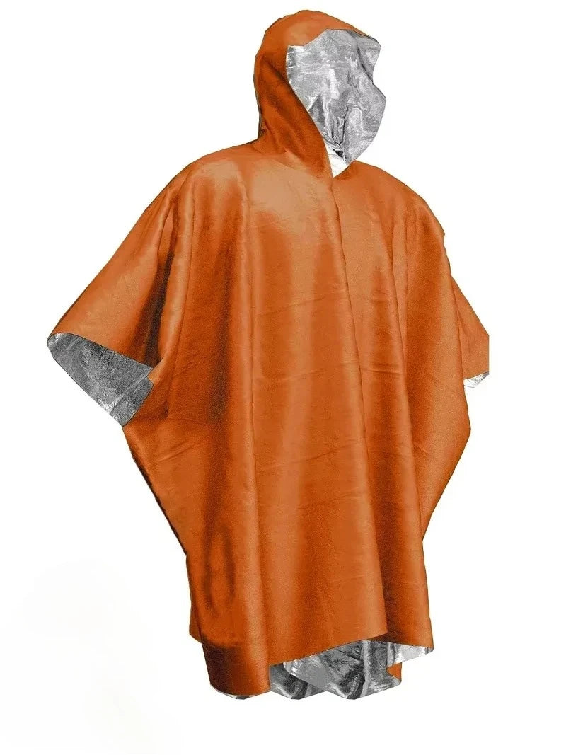 poncho de pluie d'urgence impermeable de survi avec couverture thermique