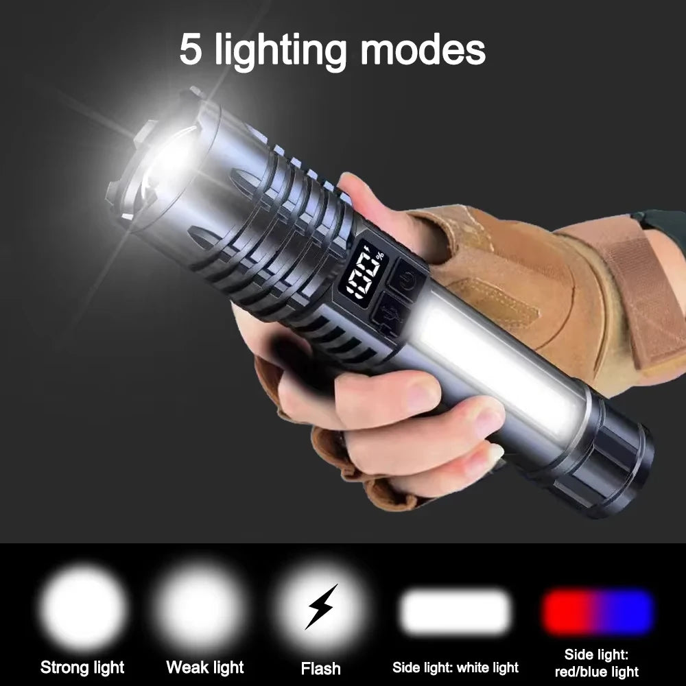 Lampe torches led rechargeable ultra puissante , zoom ,usb-c