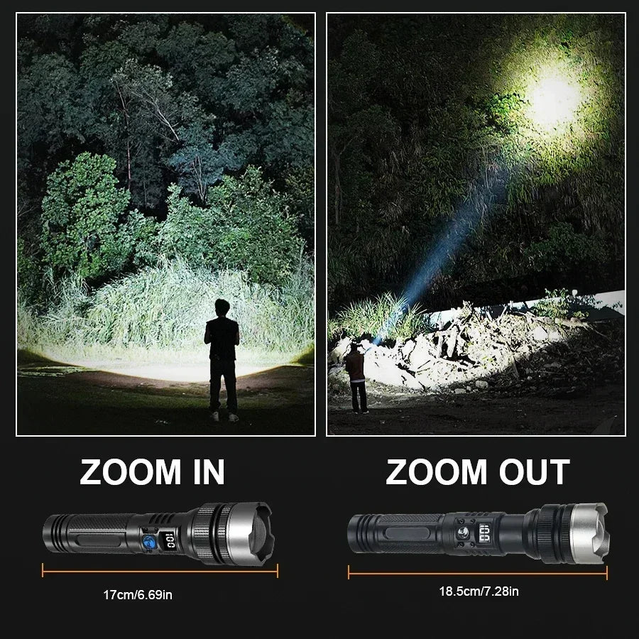 Lampe torches led rechargeable ultra puissante , zoom ,usb-c